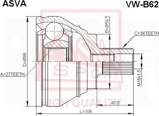 ASVA VW-B62 - Set articulatie, planetara aaoparts.ro