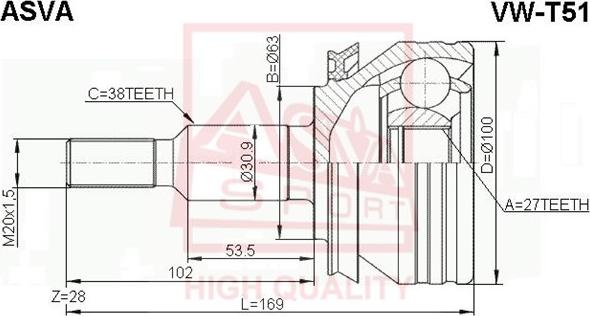 ASVA VW-T51 - Set articulatie, planetara aaoparts.ro