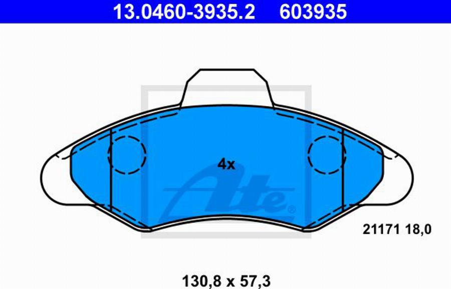 ATE 603935 - Set placute frana,frana disc aaoparts.ro