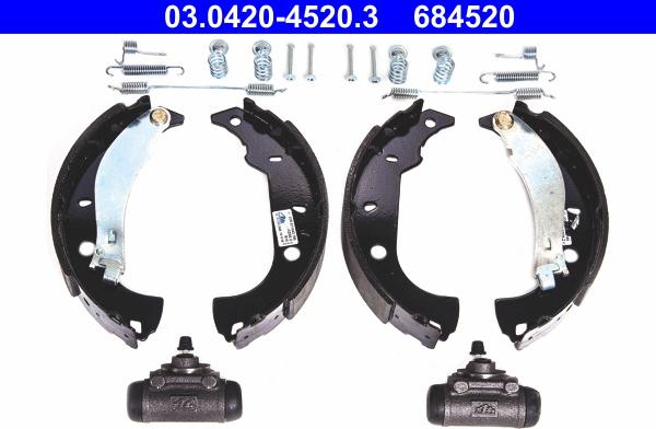 ATE 03.0420-4520.3 - Set saboti frana aaoparts.ro