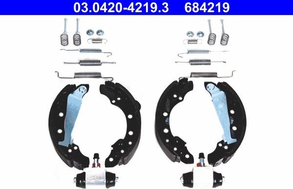 ATE 03.0420-4219.3 - Set saboti frana aaoparts.ro