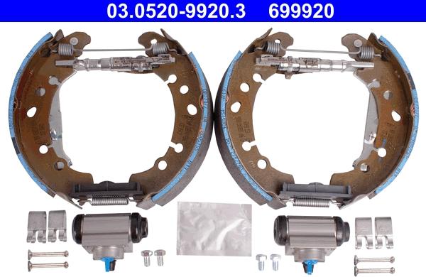 ATE 03.0520-9920.3 - Set saboti frana aaoparts.ro