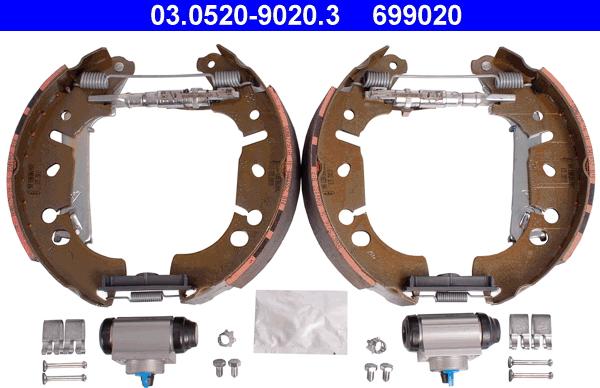 ATE 03.0520-9020.3 - Set saboti frana aaoparts.ro