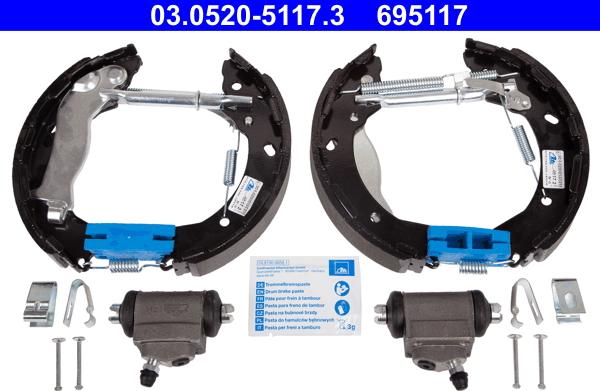 ATE 03.0520-5117.3 - Set saboti frana aaoparts.ro
