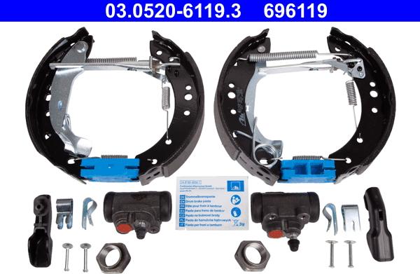 ATE 03.0520-6119.3 - Set saboti frana aaoparts.ro