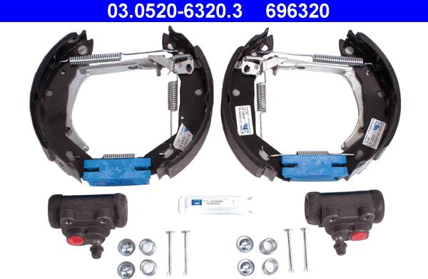 ATE 03.0520-6320.3 - Set saboti frana aaoparts.ro