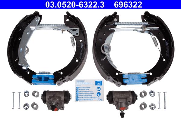 ATE 03.0520-6322.3 - Set saboti frana aaoparts.ro