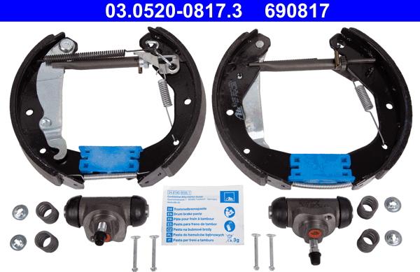 ATE 03.0520-0817.3 - Set saboti frana aaoparts.ro