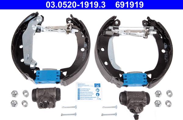 ATE 03.0520-1919.3 - Set saboti frana aaoparts.ro