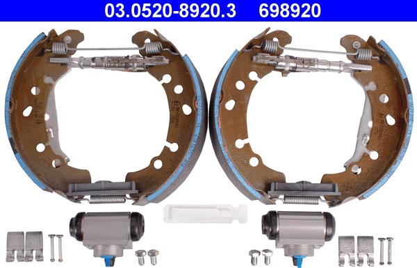 ATE 03.0520-8920.3 - Set saboti frana aaoparts.ro