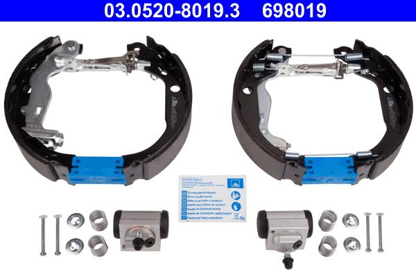 ATE 03.0520-8019.3 - Set saboti frana aaoparts.ro