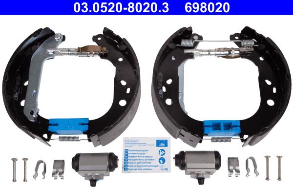 ATE 03.0520-8020.3 - Set saboti frana aaoparts.ro