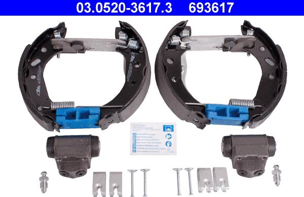 ATE 03.0520-3617.3 - Set saboti frana aaoparts.ro