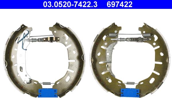 ATE 03.0520-7422.3 - Set saboti frana aaoparts.ro