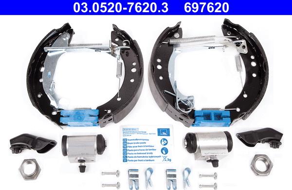 ATE 03.0520-7620.3 - Set saboti frana aaoparts.ro