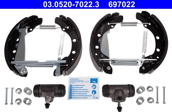 ATE 03.0520-7022.3 - Set saboti frana aaoparts.ro