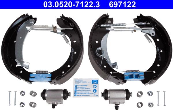 ATE 03.0520-7122.3 - Set saboti frana aaoparts.ro