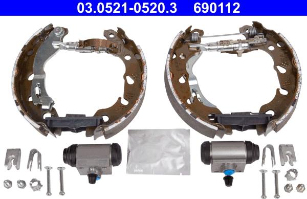 ATE 03.0521-0520.3 - Set saboti frana aaoparts.ro