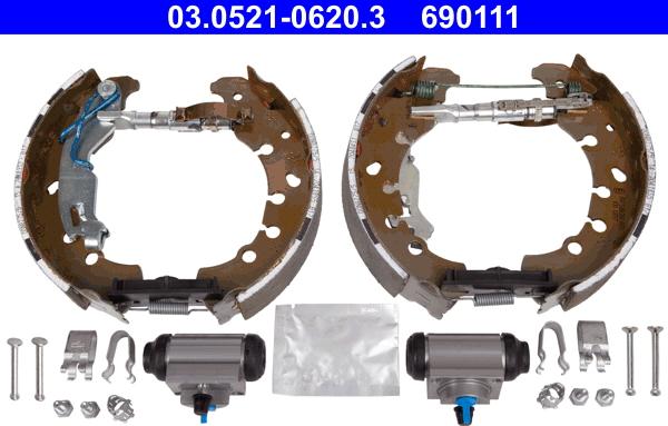 ATE 03.0521-0620.3 - Set saboti frana aaoparts.ro