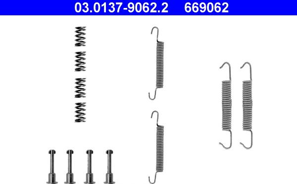 ATE 03.0137-9062.2 - Set accesorii, saboti frana parcare aaoparts.ro