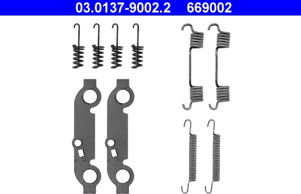 ATE 03.0137-9002.2 - Set accesorii, saboti frana parcare aaoparts.ro