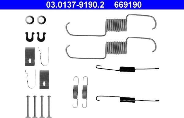 ATE 03.0137-9190.2 - Set accesorii, sabot de frana aaoparts.ro