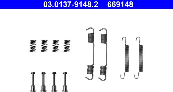 ATE 03.0137-9148.2 - Set accesorii, saboti frana parcare aaoparts.ro