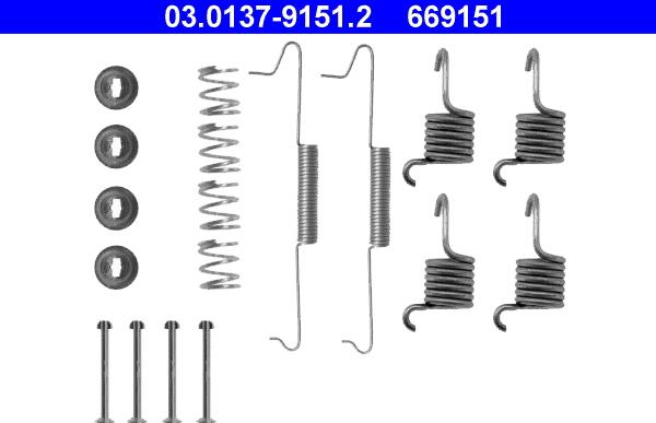 ATE 03.0137-9151.2 - Set accesorii, sabot de frana aaoparts.ro