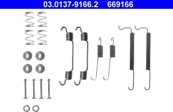 ATE 03.0137-9166.2 - Set accesorii, sabot de frana aaoparts.ro