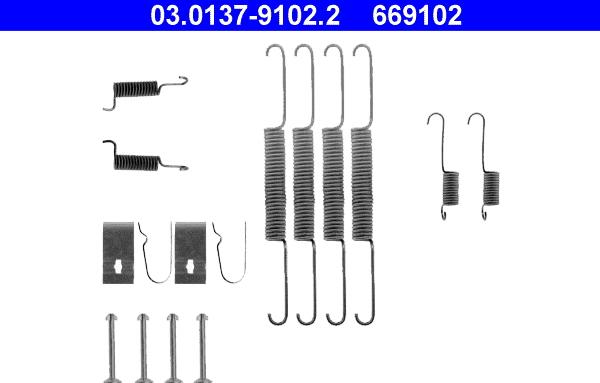 ATE 03.0137-9102.2 - Set accesorii, sabot de frana aaoparts.ro