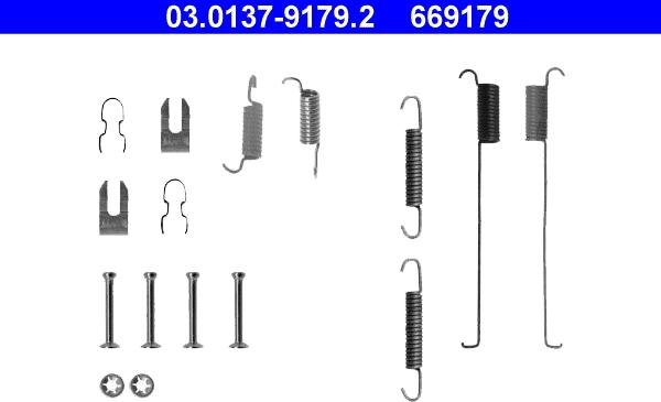 ATE 03.0137-9179.2 - Set accesorii, sabot de frana aaoparts.ro