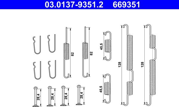 ATE 03.0137-9351.2 - Set accesorii, sabot de frana aaoparts.ro