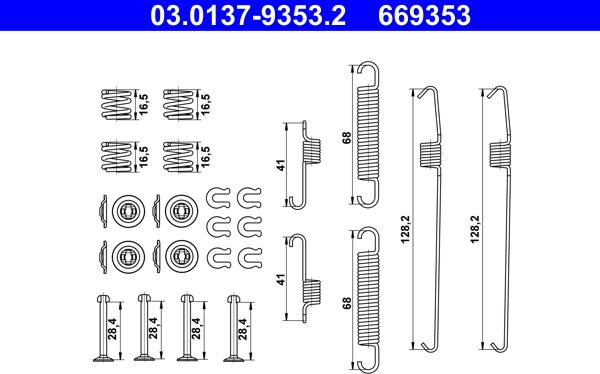 ATE 03.0137-9353.2 - Set accesorii, sabot de frana aaoparts.ro