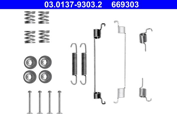 ATE 03.0137-9303.2 - Set accesorii, sabot de frana aaoparts.ro