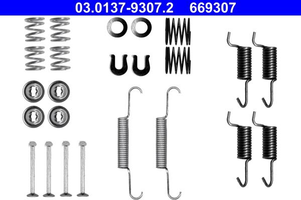 ATE 03.0137-9307.2 - Set accesorii, saboti frana parcare aaoparts.ro