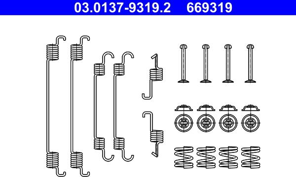 ATE 03.0137-9319.2 - Set accesorii, sabot de frana aaoparts.ro