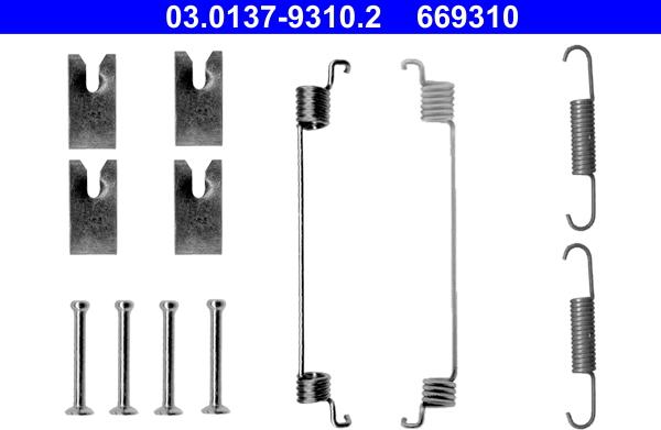 ATE 03.0137-9310.2 - Set accesorii, sabot de frana aaoparts.ro