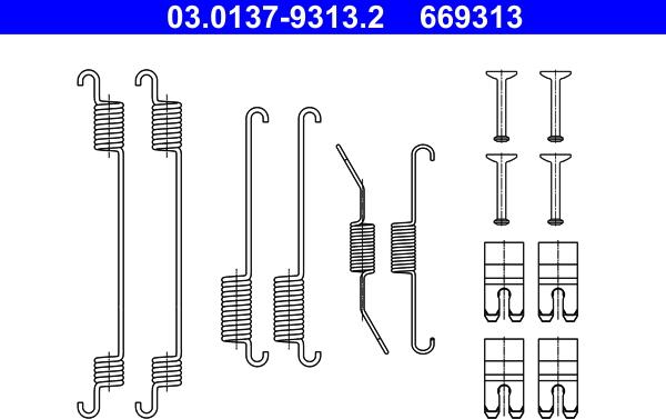 ATE 03.0137-9313.2 - Set accesorii, sabot de frana aaoparts.ro