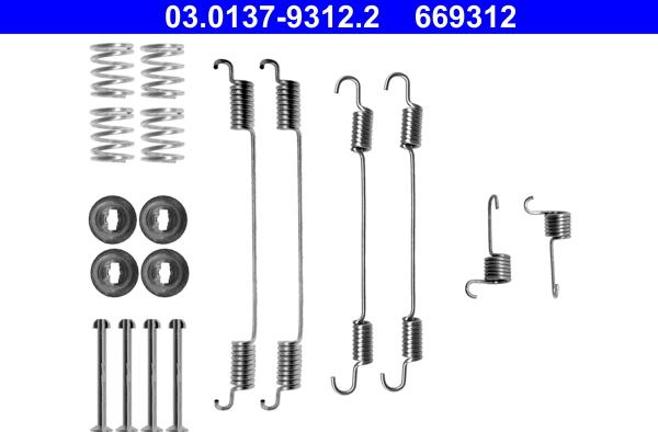 ATE 03.0137-9312.2 - Set accesorii, sabot de frana aaoparts.ro