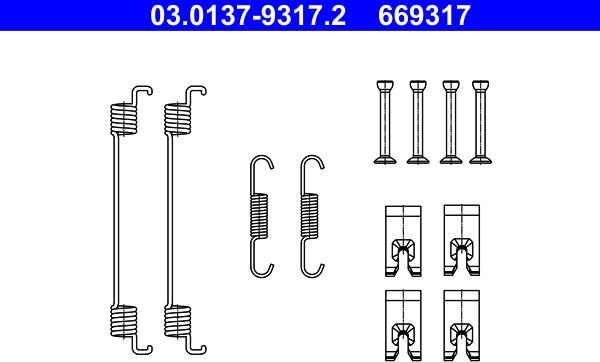 ATE 03.0137-9317.2 - Set accesorii, sabot de frana aaoparts.ro