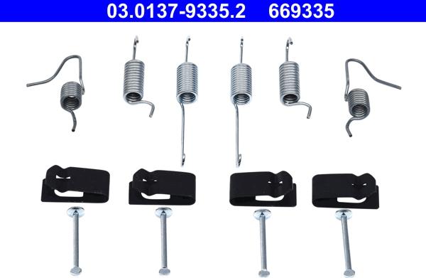 ATE 03.0137-9335.2 - Set accesorii, saboti frana parcare aaoparts.ro