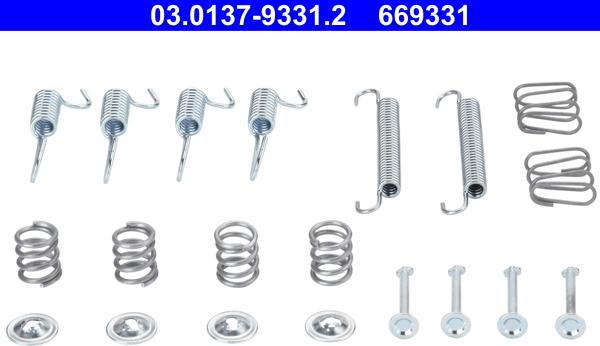 ATE 03.0137-9331.2 - Set accesorii, saboti frana parcare aaoparts.ro