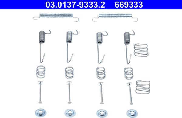 ATE 03.0137-9333.2 - Set accesorii, saboti frana parcare aaoparts.ro