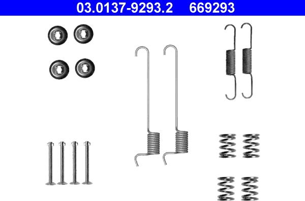 ATE 03.0137-9293.2 - Set accesorii, saboti frana parcare aaoparts.ro