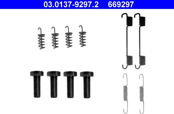 ATE 03.0137-9297.2 - Set accesorii, saboti frana parcare aaoparts.ro