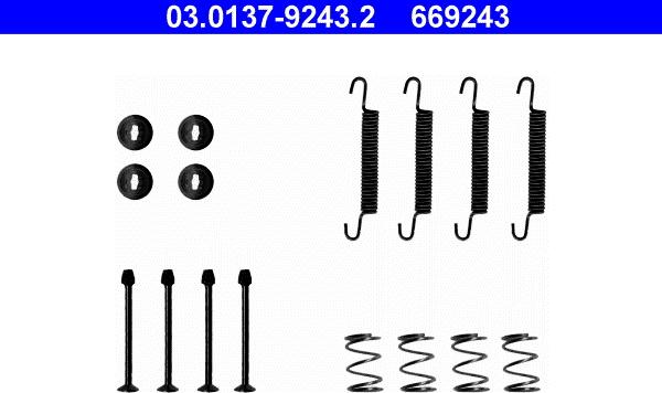 ATE 03.0137-9243.2 - Set accesorii, saboti frana parcare aaoparts.ro