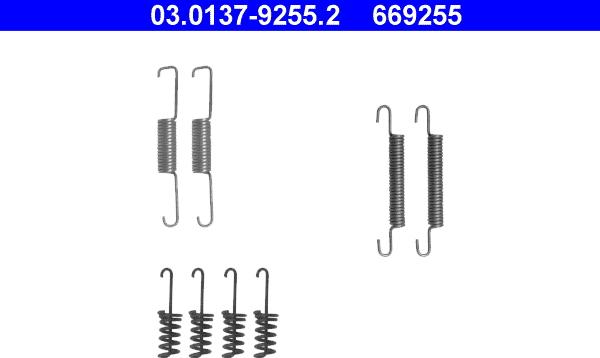 ATE 03.0137-9255.2 - Set accesorii, saboti frana parcare aaoparts.ro