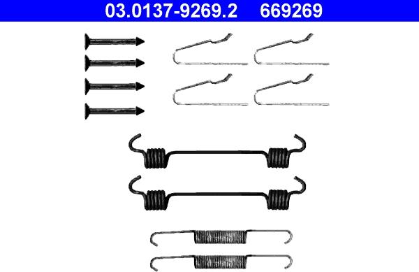 ATE 03.0137-9269.2 - Set accesorii, saboti frana parcare aaoparts.ro