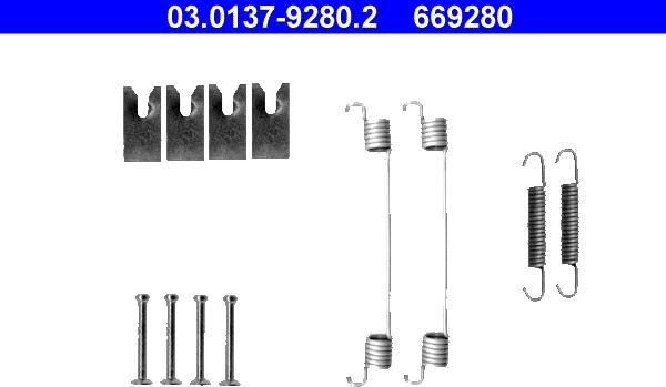 ATE 03.0137-9280.2 - Set accesorii, sabot de frana aaoparts.ro