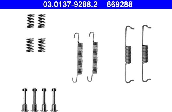 ATE 03.0137-9288.2 - Set accesorii, saboti frana parcare aaoparts.ro